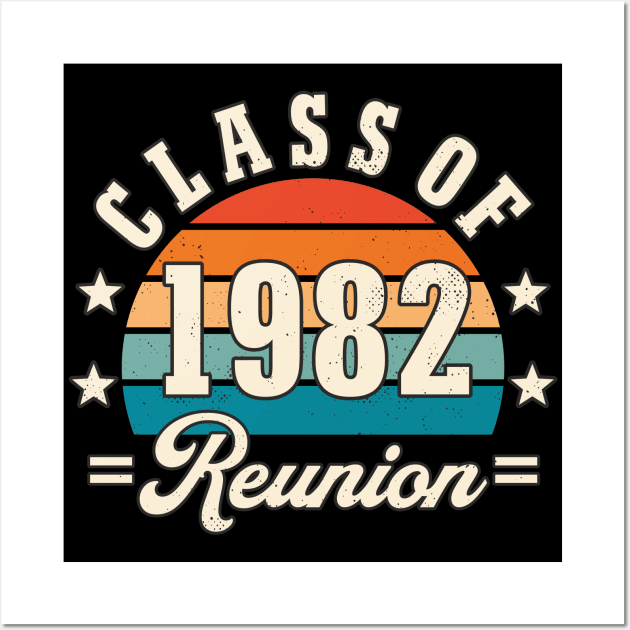 Class Of 1982 Vintage Sunset High School Or College Reunion Wall Art by FloraLi